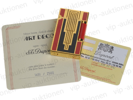 DUPONT FEUERZEUG LIMITED EDITION ART DECO BRIQUET LIGHTER in 